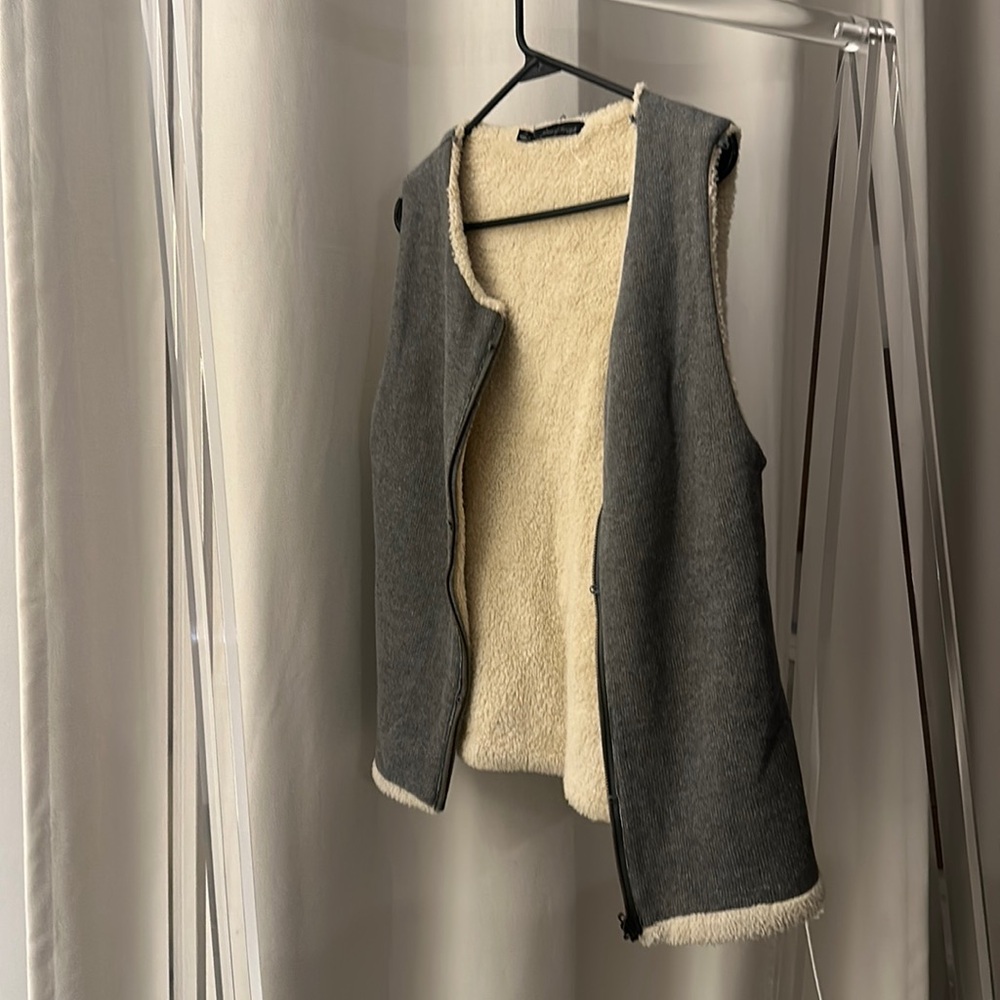 Nwot Patterson j Kincaid gray shearling vest